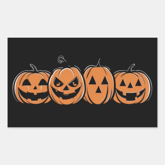 Pumpkin Halloween Fall Erntedank Geschenk Rechteckiger Aufkleber (Vorderseite)