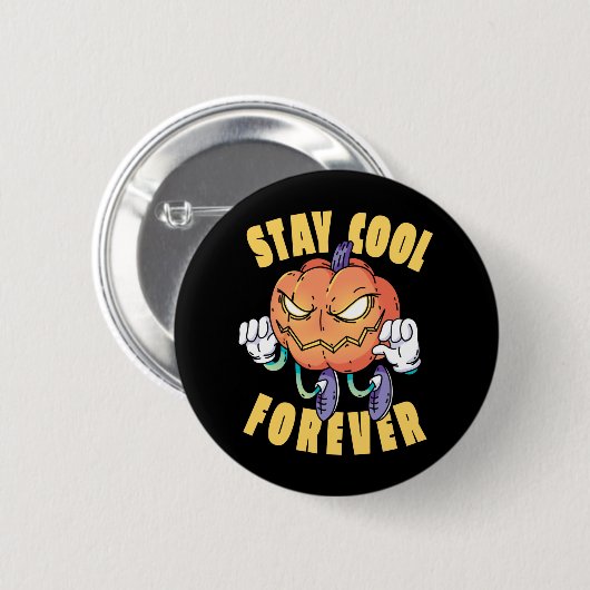 Pumpkin Halloween Funny Fall Design Button (Vorne & Hinten)