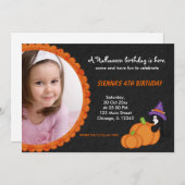 Pumpkin Halloween Geburtstag Einladung (Vorne/Hinten)