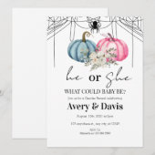 Pumpkin Halloween Gender Reveitation Einladung (Vorne/Hinten)