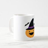 Pumpkin Halloween Kürbislaterne Bat Kaffeetasse (Vorderseite Links)