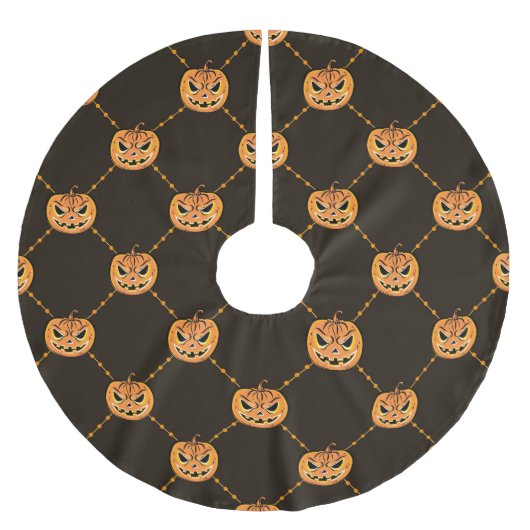 Pumpkin Halloween-Party Thema. Polyester Weihnachtsbaumdecke (Vorderseite)