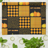 Pumpkin Halloween Patchwork Pattern Geschirrtuch (Gefaltet)