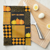 Pumpkin Halloween Patchwork Pattern Geschirrtuch (Viertel Falte)
