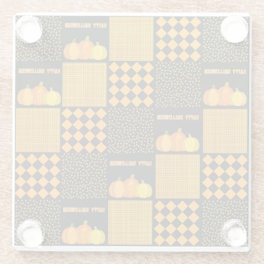 Pumpkin Halloween Patchwork Pattern Glasuntersetzer (Rückseite)