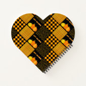 Pumpkin Halloween Patchwork Pattern Notizblock (Rückseite)