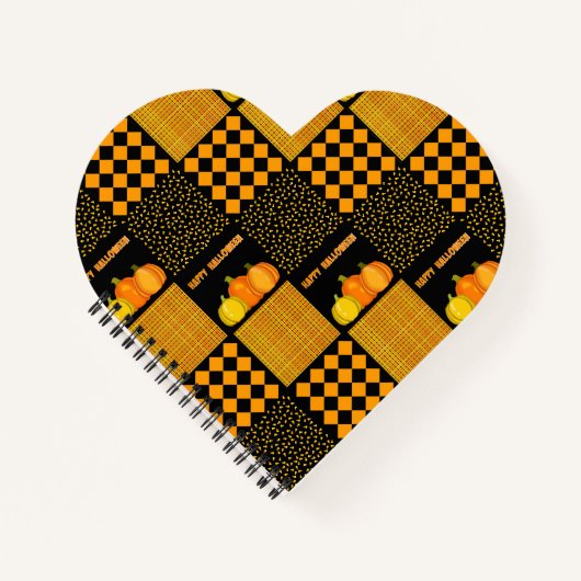 Pumpkin Halloween Patchwork Pattern Notizblock (Vorderseite)
