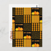 Pumpkin Halloween Patchwork Pattern Postkarte (Vorne/Hinten)