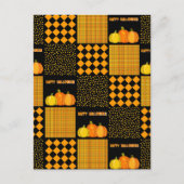 Pumpkin Halloween Patchwork Pattern Postkarte (Vorderseite)