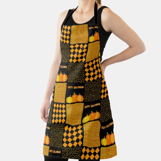 Pumpkin Halloween Patchwork Pattern Schürze (InSitu)