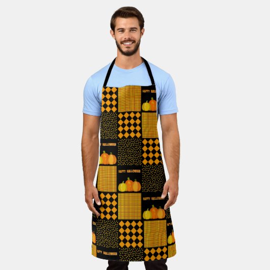 Pumpkin Halloween Patchwork Pattern Schürze (Getragen)