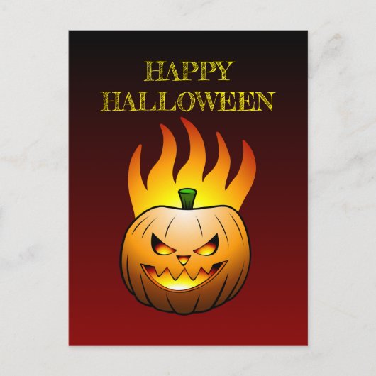 Pumpkin Halloween Postcard Feiertagspostkarte (Vorderseite)