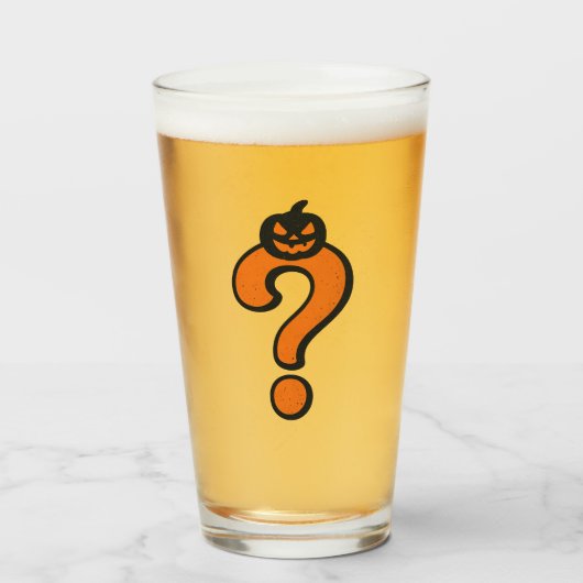 Pumpkin Halloween Question Mark Glass Glas (Vorne (Gefüllt))