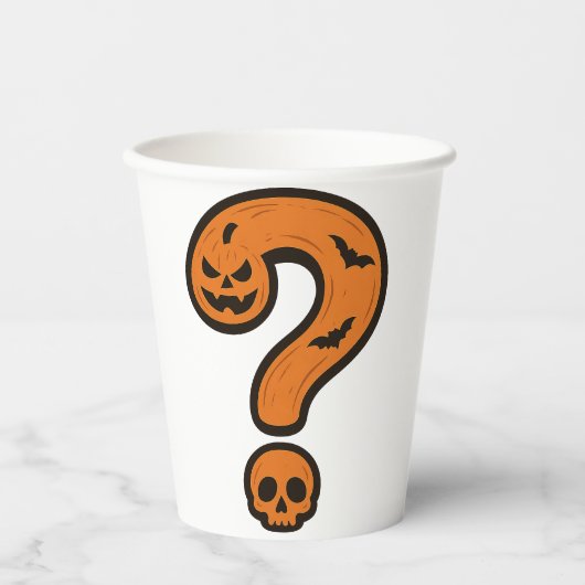 Pumpkin Halloween Question Mark Paper Cup Pappbecher (Vorderseite)