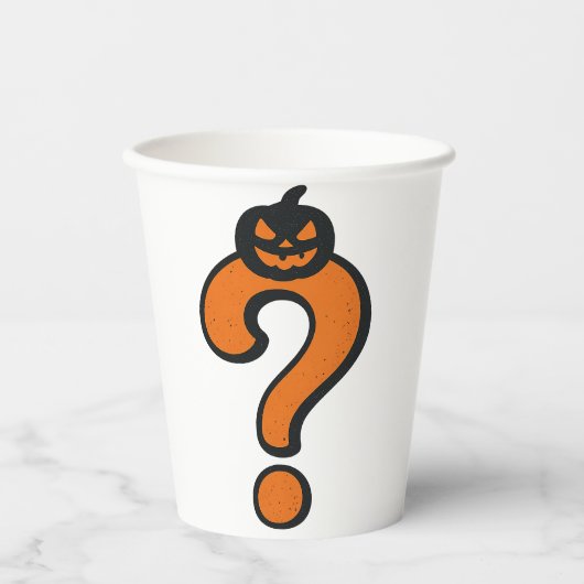Pumpkin Halloween Question Mark Paper Cup Pappbecher (Vorderseite)