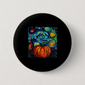 Pumpkin Halloween Starry Night Van Gogh Thanksgivi Button (Vorderseite)