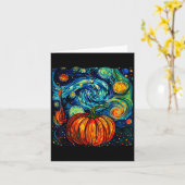 Pumpkin Halloween Starry Night Van Gogh Thanksgivi Karte (Gelbe Blume)