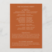 Pumpkin ・ Handgeschriebenes SkriptWedding-Programm Begleitkarte (Rückseite)