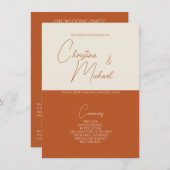 Pumpkin ・ Handgeschriebenes SkriptWedding-Programm Begleitkarte (Vorne/Hinten)