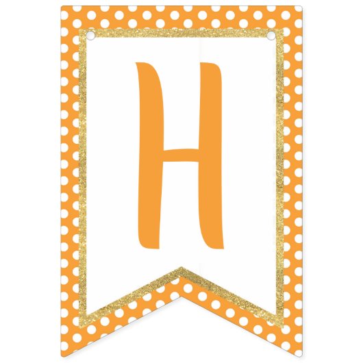 Pumpkin Happy Birthday Banner Boy - Orange Dots (Zweite Fahne)