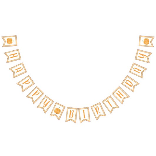 Pumpkin Happy Birthday Banner Boy - Orange Kariert (Alle)