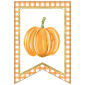 Pumpkin Happy Birthday Banner Boy - Orange Kariert (Erste Fahne)