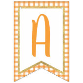 Pumpkin Happy Birthday Banner Boy - Orange Kariert (Dritte Fahne)