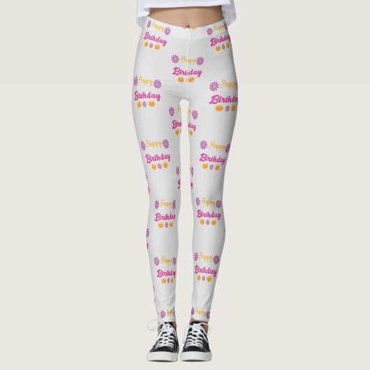 Pumpkin Happy Birthday Leggings (Vorderseite)