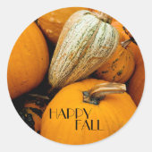 Pumpkin-Happy Fall Runder Aufkleber (Vorderseite)