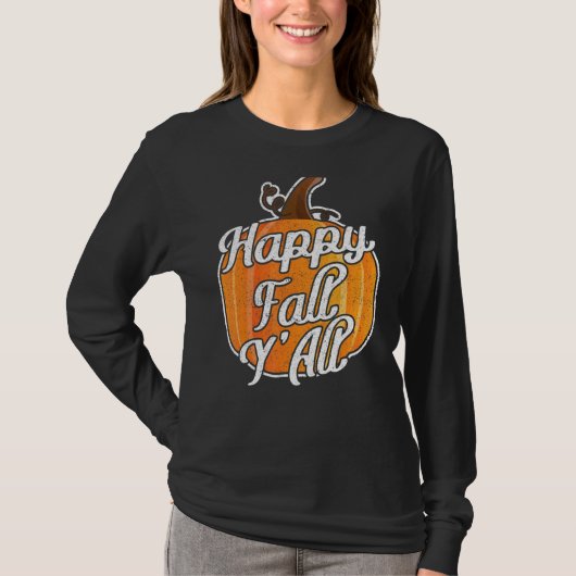 Pumpkin Happy Fall Y Erntedank T-Shirt (Vorderseite)