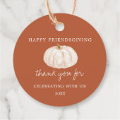 Pumpkin Happy Friendsgiving Vielen Dank Geschenkanhänger (Rückseite)