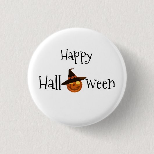 Pumpkin Happy Halloween Button (Vorderseite)