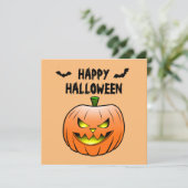 Pumpkin Happy Halloween Card Einladung (Stehend Vorderseite)