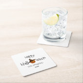 Pumpkin Happy Halloween Personalisiert Rechteckiger Pappuntersetzer (Vor Ort)