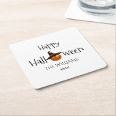 Pumpkin Happy Halloween Personalisiert Rechteckiger Pappuntersetzer (angewinkelt)