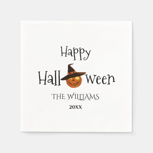 Pumpkin Happy Halloween Personalisiert Serviette (Vorderseite)