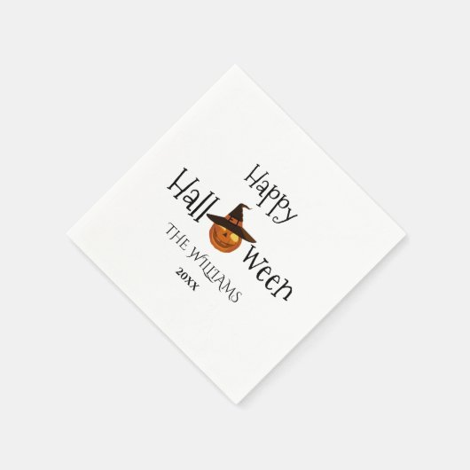Pumpkin Happy Halloween Personalisiert Serviette (Ecke)