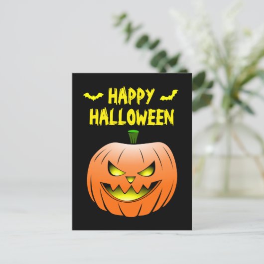 Pumpkin Happy Halloween Postcard Postkarte (Stehend Vorderseite)