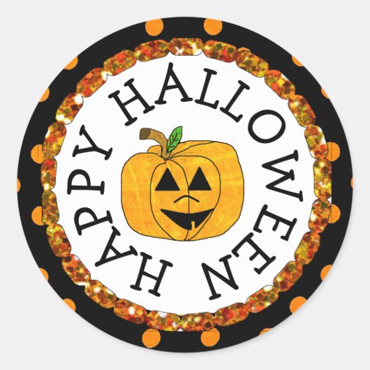 Pumpkin Happy Halloween Stickers (Vorderseite)