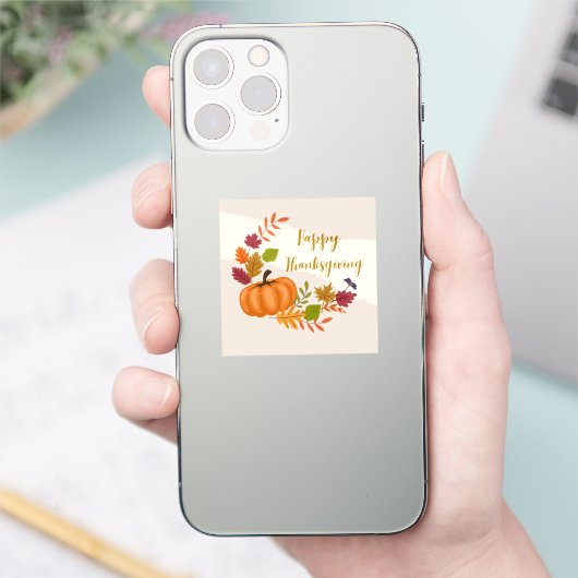 Pumpkin Happy Thanksgiving Aufkleber (Telefon)