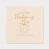 Pumpkin Happy Thanksgiving Family Party Servietten Mit Folie (Vorderseite)