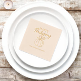 Pumpkin Happy Thanksgiving Family Party Servietten Mit Folie