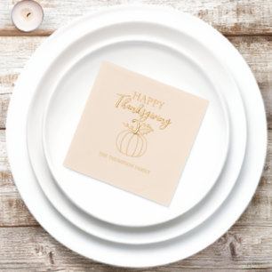 Pumpkin Happy Thanksgiving Family Party Servietten Mit Folie