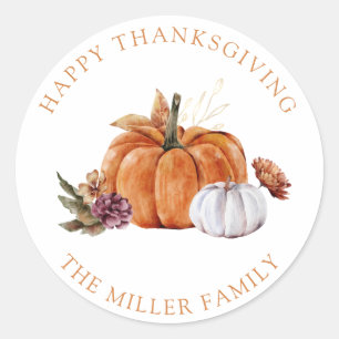 Pumpkin Happy Thanksgiving Sticker