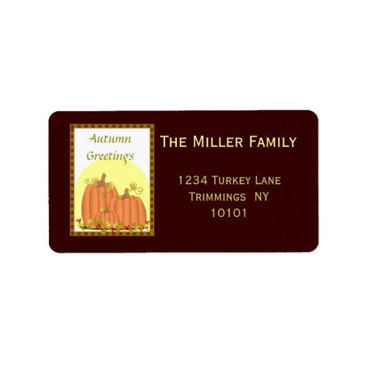 Pumpkin Harvest Address Label Adressaufkleber (Vorne)