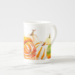 Pumpkin Harvest auf einer Knochen-China-Tasse Porzellantasse