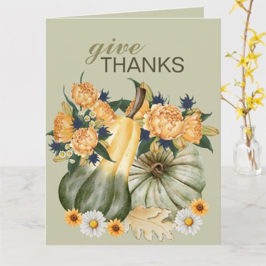 Pumpkin Harvest Blumenfusion Karte (Gelbe Blume)