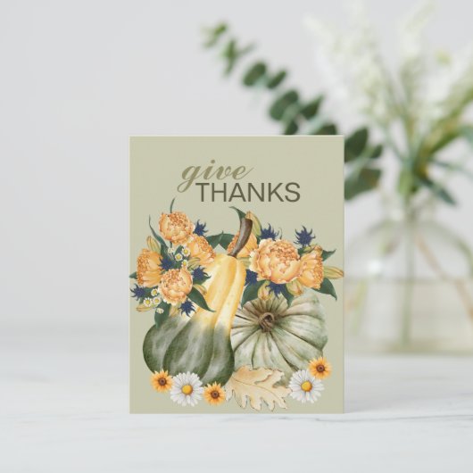 Pumpkin Harvest Blumenfusion Karte (Stehend Vorderseite)