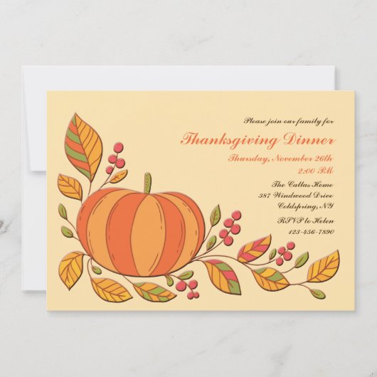 Pumpkin Harvest Einladung (Vorderseite)