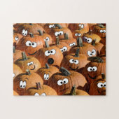 Pumpkin Harvest Halloween Funny Erntedank Fall Puzzle (Horizontal)